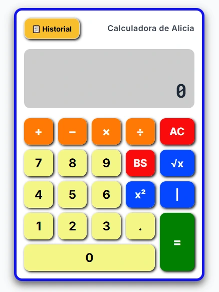 Guía visual de los botones de la Calculadora de Alicia